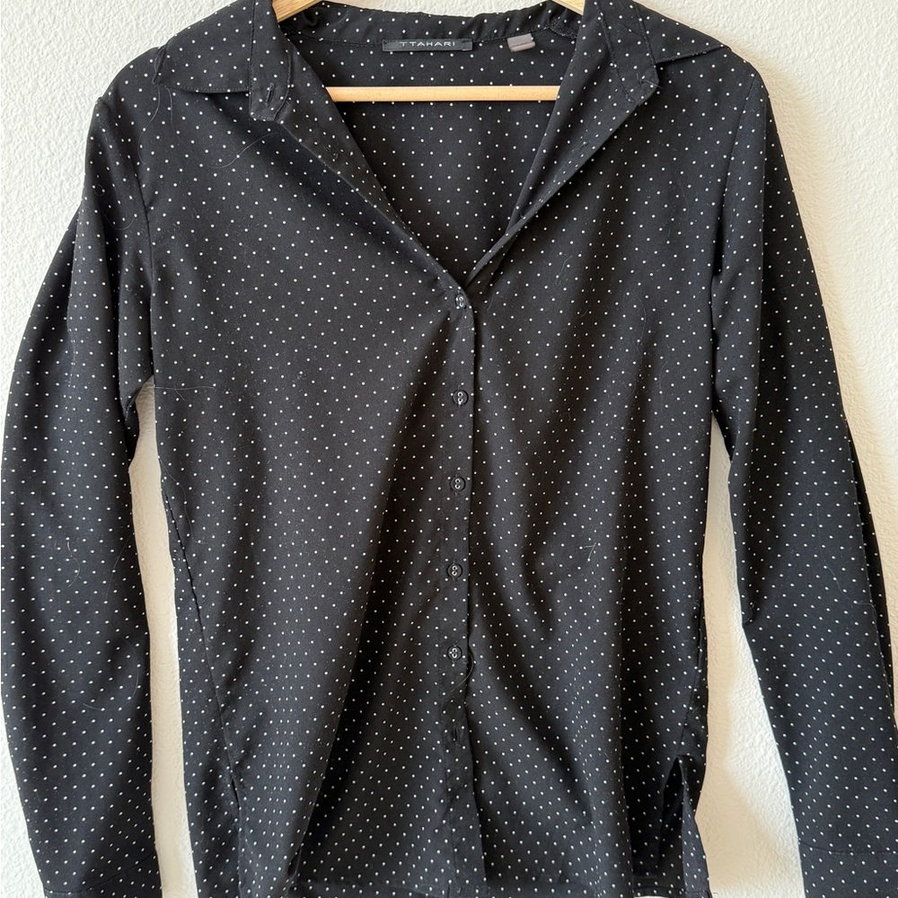 Black Polka Dot Women's Top